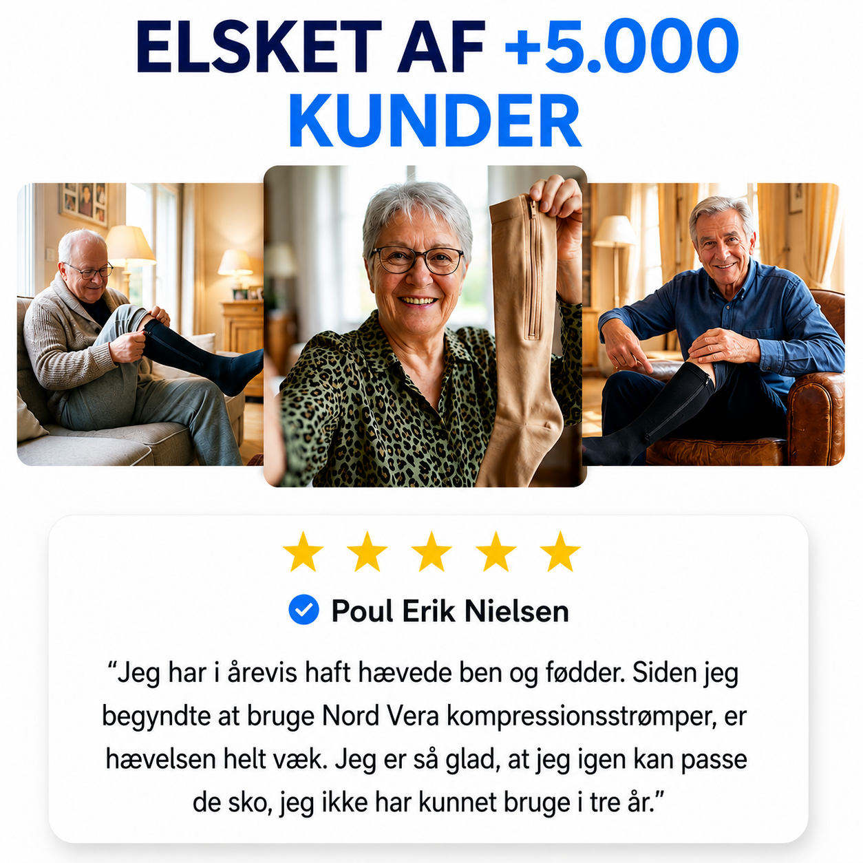 Kompressionsstrømper med lynlås