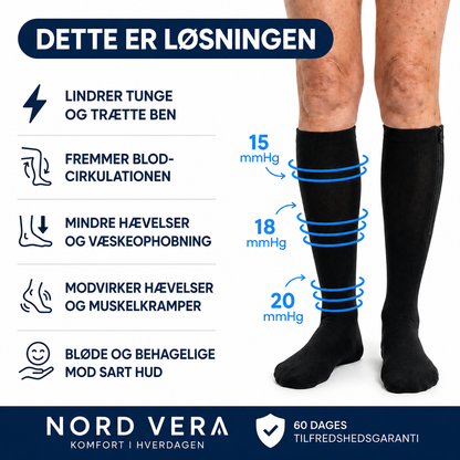 Kompressionsstrømper med lynlås